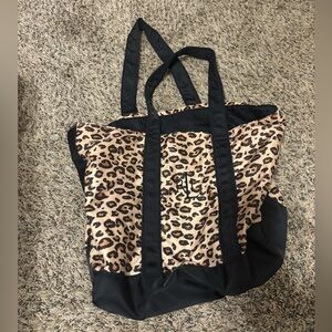 Lauren Ralph Lauren Leopard Print Tote with Black Trim
